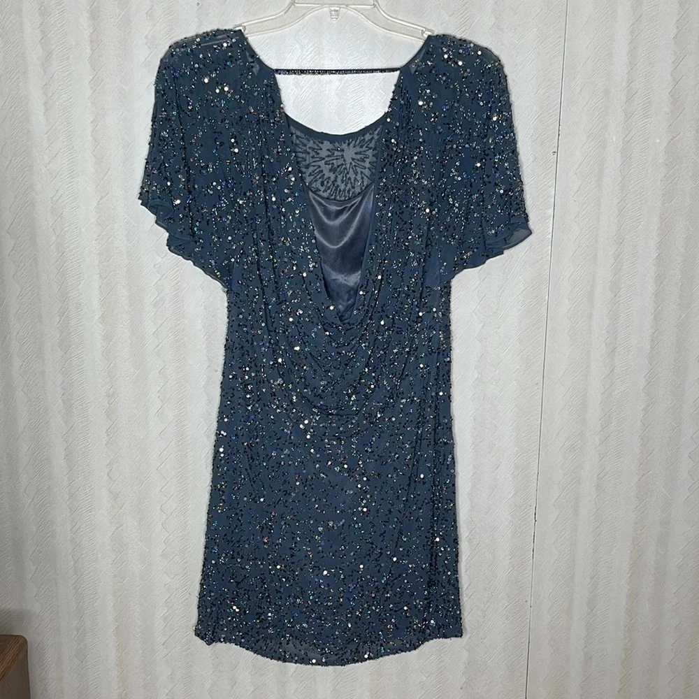 AIDAN MATTIX Vintage Sequin cocktail Dress Size 4